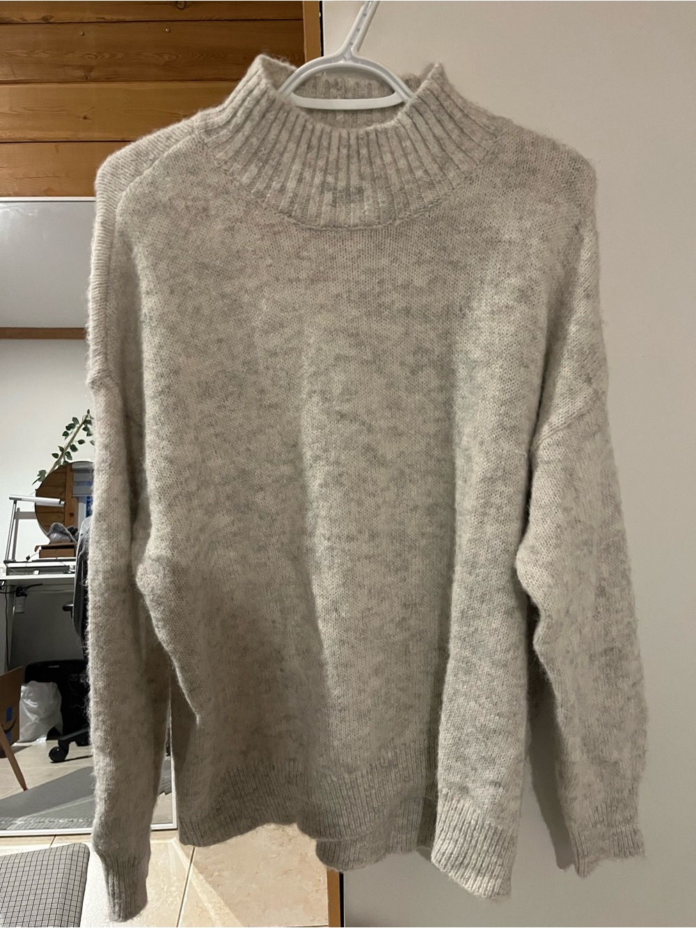American eagle Light Gray Mock Neck Sweater